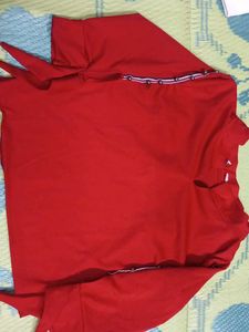 Red Tee with Bunny Patches