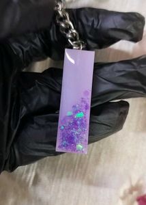 Sparkly Purple Resin Keychain