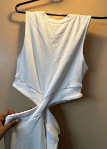 White waves maxi dress