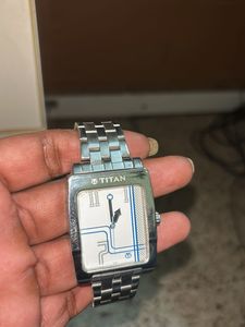 Titan Analog white Dial  Watch Stainless Steel