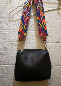 Sling Bag with Colourful Strap