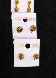 Fashion Earrings - Gold Tone - Combo of 3