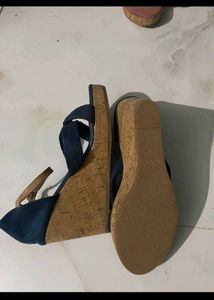 Stylish Navy Wedge Sandals