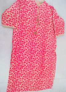 Vibrant Pink Floral embroidery Kurta