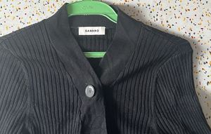 Elegant Black Button-Down Cardigan