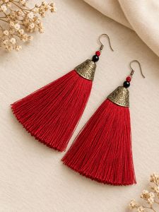 Red Tassel Earrings