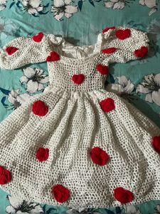 White Crochet Heart Tunic &amp; Dress Set couple dres