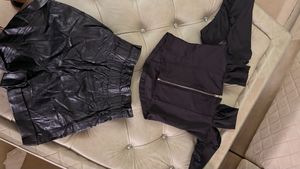 COMBO ALERT 🚨 Black Ruched Top &amp; Leather Shorts