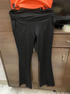 Orange Active Sport T-Shirt And Bell Bottom Leggin