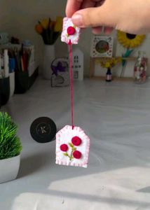 Tea Bag Embroidered Bookmark