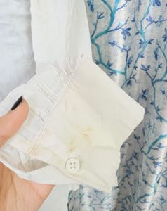 Elegant White Ruffled Neck Blouse