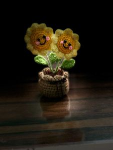 corchet cute sunflower pair
