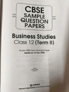 Arihant CBSE Term 2 Business Studies Class 12th