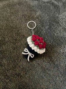 Crocheted Rose Bouquet Keychain