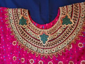 Embellished Pink Semi Stitched Suit Set