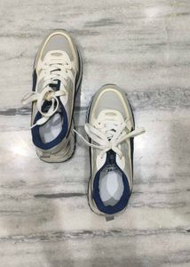 White &amp; Blue Athletic Sneakers