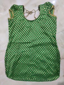 Green Brocade Kurti