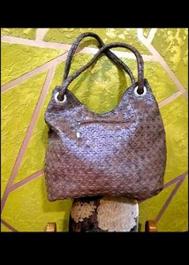 Stylish Brown Woven Shoulder Bag