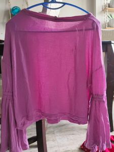 Chic Pink Bell Sleeve Top