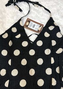 NISHORAMA Polka Dot Printed Halter Neck