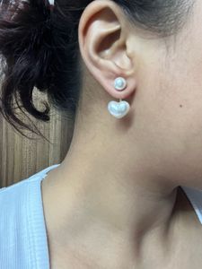 Pearl heart shaped studs