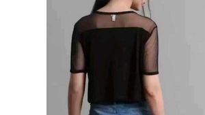 Sheer Sleeve Graphic T-Shirt