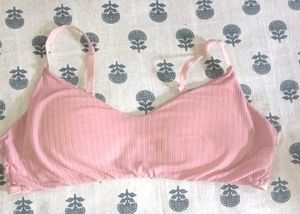 Pink Ribbed Bralette
