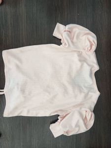 Chic Ruched Front Puff Sleeve Top