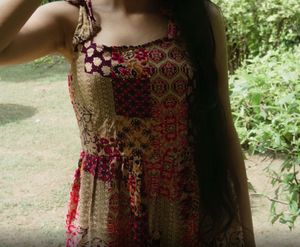 Indo western tie strap top