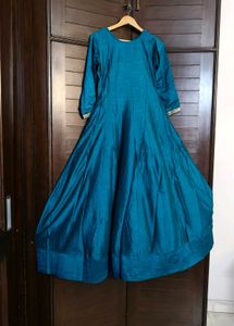 Partywear Teal Anarkali Suit with Dupatta