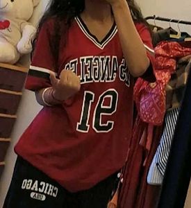 Red "Los Angeles 91" Oversized Tee
