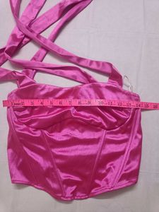 Urbanic Satin Corset Top with Straps