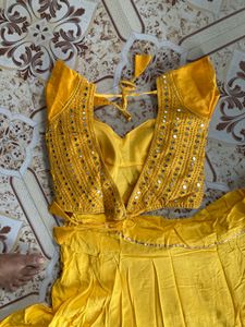 New Fresh Yellow Embroidered Lehenga Choli Set