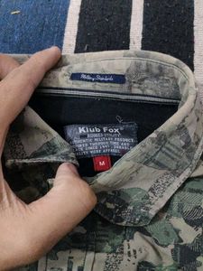 Camouflage Print Button-Down Shirt