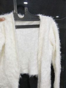 Fluffy White Cardigan (32-36inch)