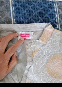 Elegant Grey Printed Kurta