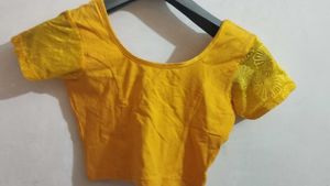 Yellow Readymade Saree Blouse