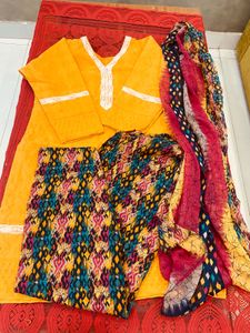 Vibrant Printed Kurta Set with Dupatta