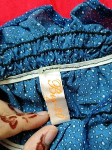 Blue Polka Dot Smocked Tube Top