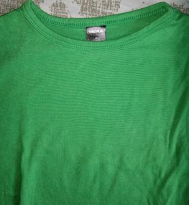 🇰🇷 Fitted Bright Green Basic T-Shirt