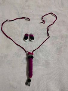 Boho Fabric Necklace &amp; Earring Set