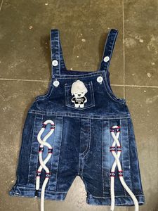 Cute Denim Overalls with Bear Patch