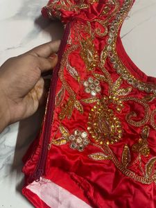 Beautiful Red Lehenga With Semi stitched Blouse