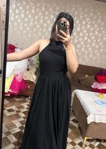 Elegant Black Halter Neck Maxi Dress❤️🎀🦋