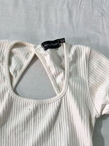 Ribbed Crop Top with Open Back