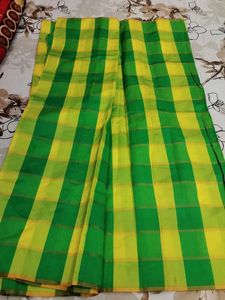 yellow green Saree