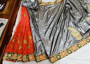 🇳🇿💫🎀 Elegant Half Net embroidery saree