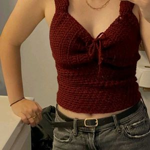 Crochet Halterneck Crop Top