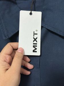 Classic Navy Blue Collared Shirt