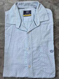 Van Heusen Light Blue Printed Shirt